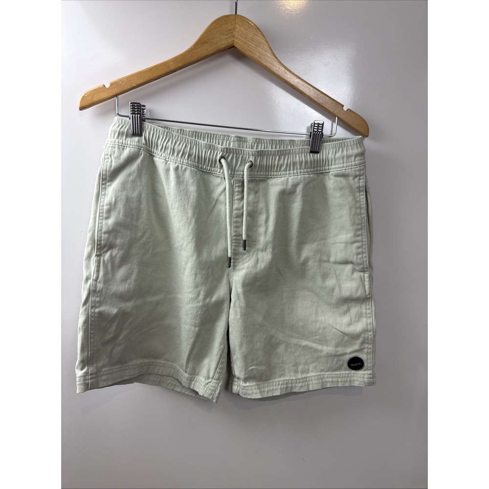 RVCA Escape Elastic Shorts Men Green  Small Casual Everyday Drawstring Strech
